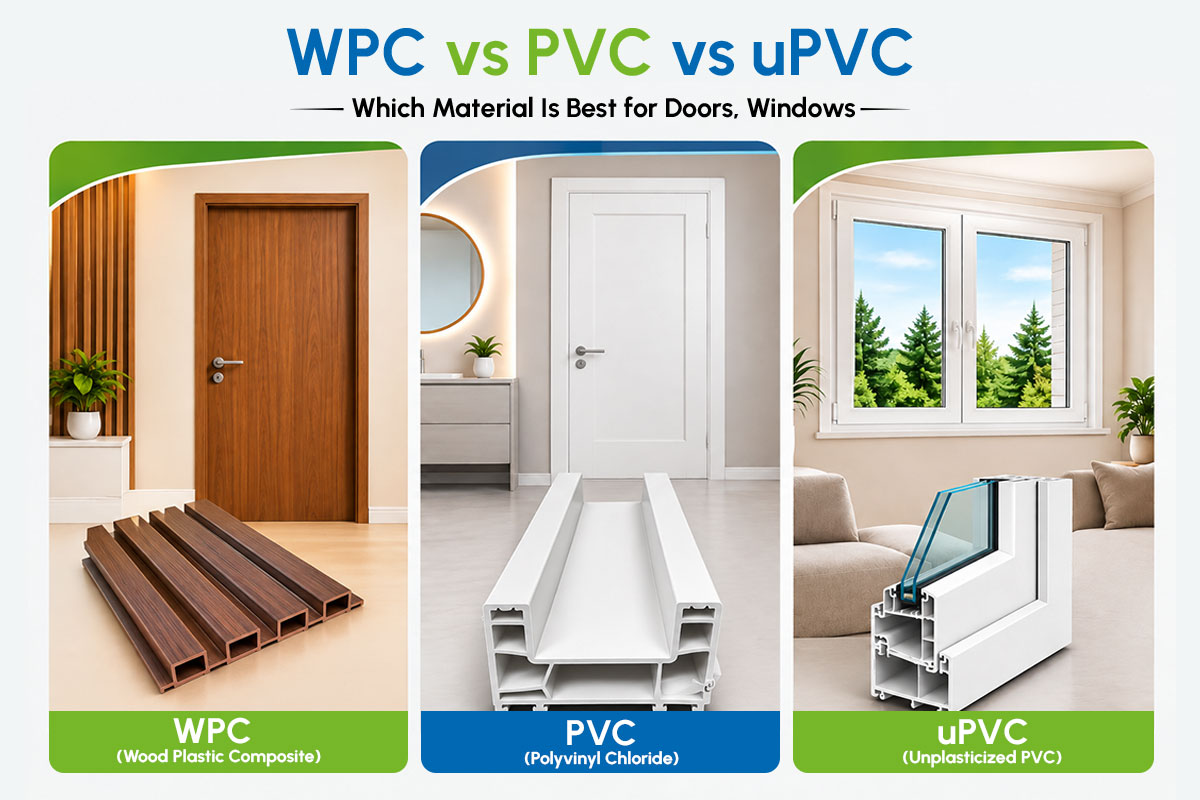 WPC vs PVC vs uPVC comparison for doors and windows