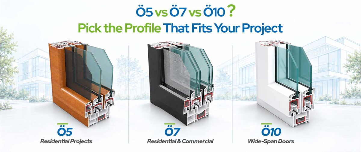 Ökotech Ö5, Ö7 and Ö10 uPVC window and door profile series compared